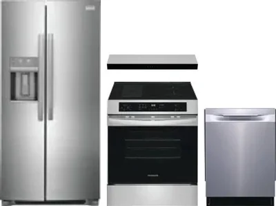 4 Piece Package Includes Refrigerator, Range, Hood And Dishwasher