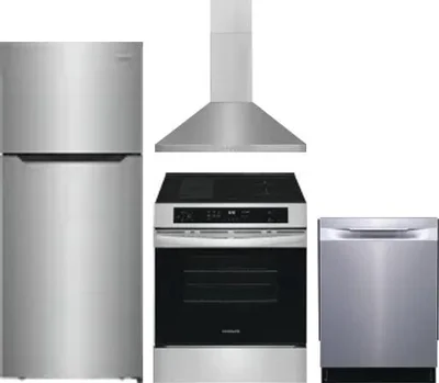 4 Piece Package Includes Refrigerator, Range, Hood And Dishwasher