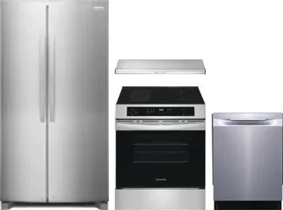 4 Piece Package Includes Refrigerator, Range, Hood And Dishwasher