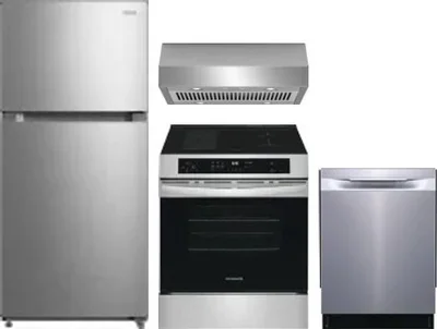 4 Piece Package Includes Refrigerator, Range, Hood And Dishwasher