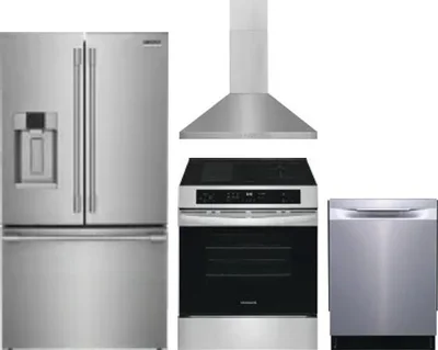 4 Piece Package Includes Refrigerator, Range, Hood And Dishwasher