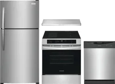 4 Piece Package Includes Refrigerator, Range, Hood And Dishwasher