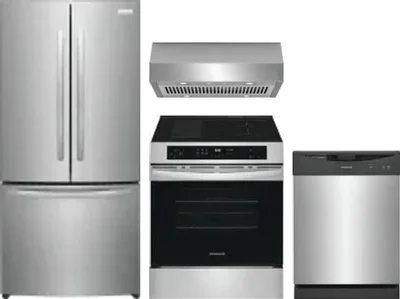 4 Piece Package Includes Refrigerator, Range, Hood And Dishwasher