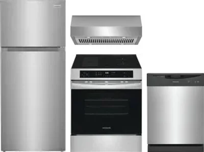 4 Piece Package Includes Refrigerator, Range, Hood And Dishwasher