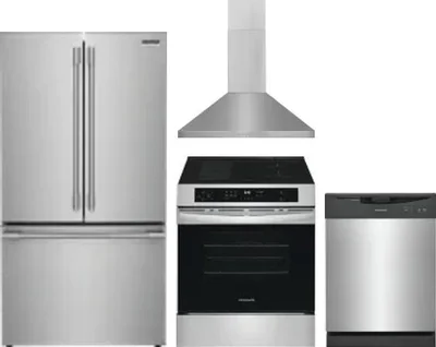 4 Piece Package Includes Refrigerator, Range, Hood And Dishwasher