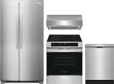 4 Piece Package Includes Refrigerator, Range, Hood And Dishwasher