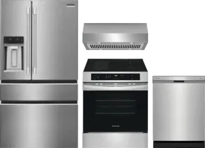 4 Piece Package Includes Refrigerator, Range, Hood And Dishwasher