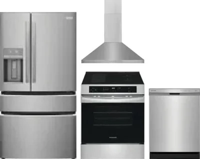 4 Piece Package Includes Refrigerator, Range, Hood And Dishwasher