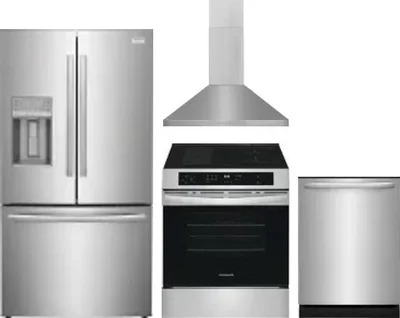 4 Piece Package Includes Refrigerator, Range, Hood And Dishwasher