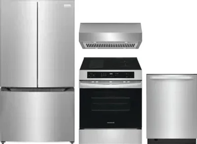 4 Piece Package Includes Refrigerator, Range, Hood And Dishwasher