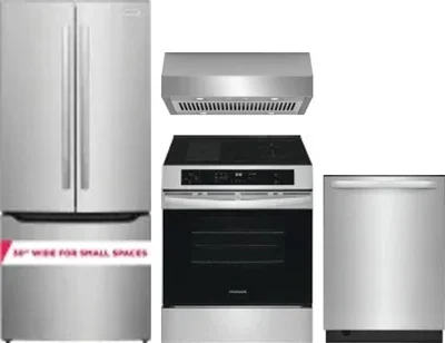 4 Piece Package Includes Refrigerator, Range, Hood And Dishwasher