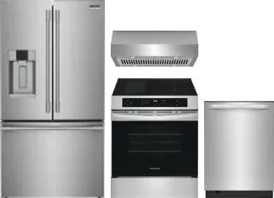 4 Piece Package Includes Refrigerator, Range, Hood And Dishwasher