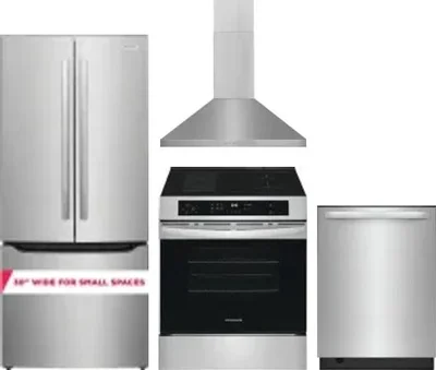 4 Piece Package Includes Refrigerator, Range, Hood And Dishwasher