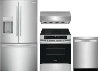 4 Piece Package Includes Refrigerator, Range, Hood And Dishwasher
