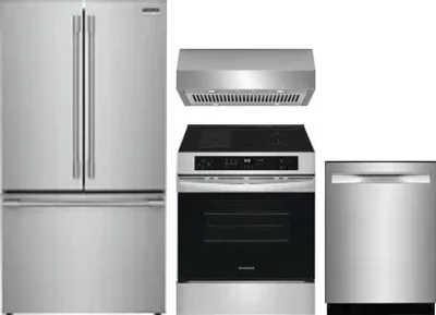 4 Piece Package Includes Refrigerator, Range, Hood And Dishwasher