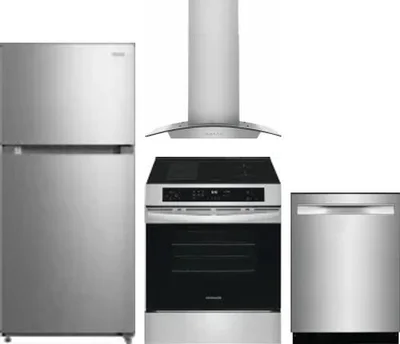 4 Piece Package Includes Refrigerator, Range, Hood And Dishwasher