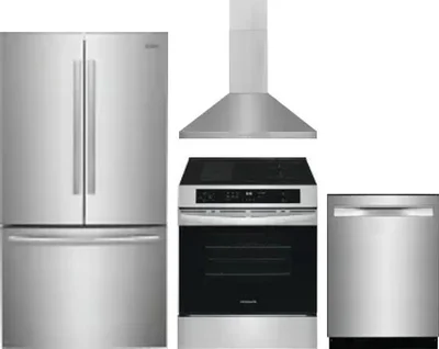 4 Piece Package Includes Refrigerator, Range, Hood And Dishwasher