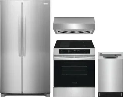 4 Piece Package Includes Refrigerator, Range, Hood And Dishwasher