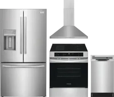 4 Piece Package Includes Refrigerator, Range, Hood And Dishwasher