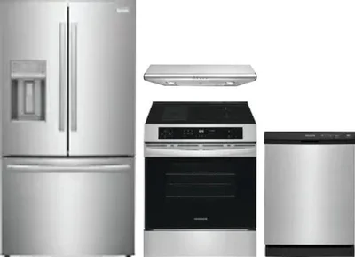 4 Piece Package Includes Refrigerator, Range, Hood And Dishwasher