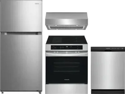 4 Piece Package Includes Refrigerator, Range, Hood And Dishwasher
