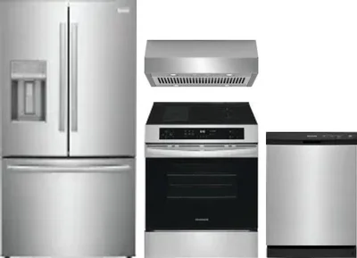 4 Piece Package Includes Refrigerator, Range, Hood And Dishwasher