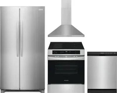 4 Piece Package Includes Refrigerator, Range, Hood And Dishwasher