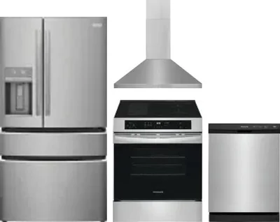 4 Piece Package Includes Refrigerator, Range, Hood And Dishwasher