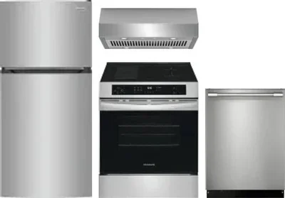 4 Piece Package Includes Refrigerator, Range, Hood And Dishwasher