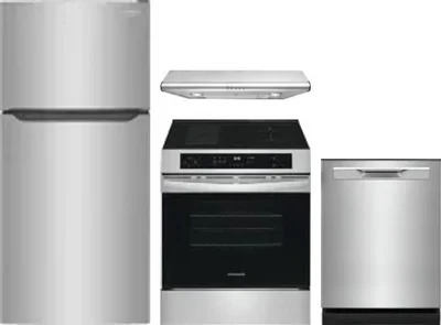 4 Piece Package Includes Refrigerator, Range, Hood And Dishwasher
