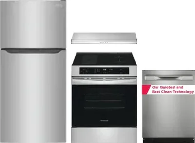 4 Piece Package Includes Refrigerator, Range, Hood And Dishwasher