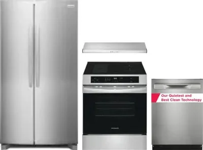 4 Piece Package Includes Refrigerator, Range, Hood And Dishwasher