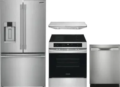 4 Piece Package Includes Refrigerator, Range, Hood And Dishwasher