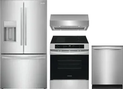4 Piece Package Includes Refrigerator, Range, Hood And Dishwasher