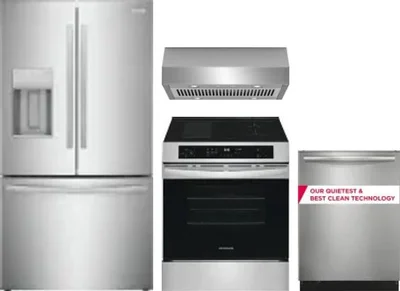 4 Piece Package Includes Refrigerator, Range, Hood And Dishwasher