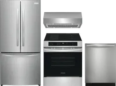 4 Piece Package Includes Refrigerator, Range, Hood And Dishwasher