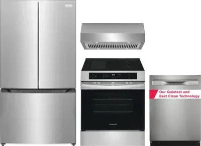 4 Piece Package Includes Refrigerator, Range, Hood And Dishwasher