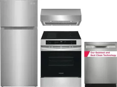 4 Piece Package Includes Refrigerator, Range, Hood And Dishwasher