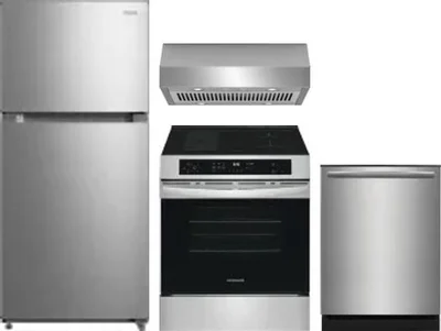 4 Piece Package Includes Refrigerator, Range, Hood And Dishwasher