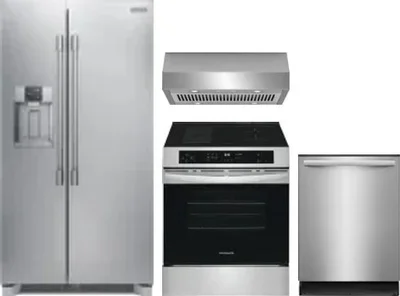 4 Piece Package Includes Refrigerator, Range, Hood And Dishwasher