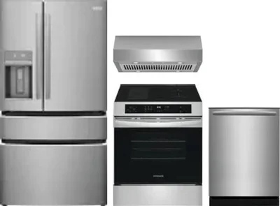 4 Piece Package Includes Refrigerator, Range, Hood And Dishwasher
