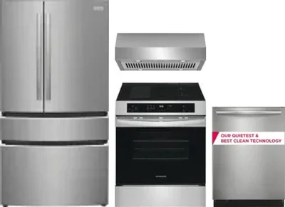 4 Piece Package Includes Refrigerator, Range, Hood And Dishwasher