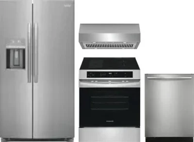 4 Piece Package Includes Refrigerator, Range, Hood And Dishwasher
