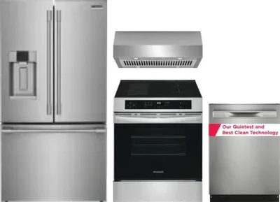 4 Piece Package Includes Refrigerator, Range, Hood And Dishwasher