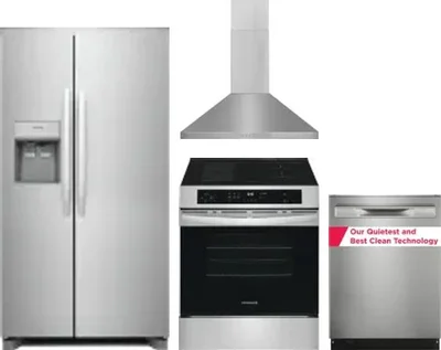 4 Piece Package Includes Refrigerator, Range, Hood And Dishwasher