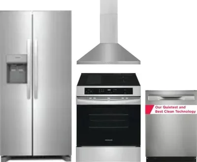 4 Piece Package Includes Refrigerator, Range, Hood And Dishwasher