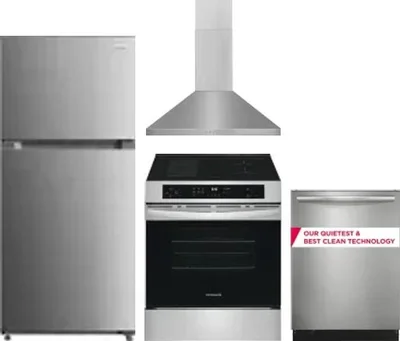 4 Piece Package Includes Refrigerator, Range, Hood And Dishwasher