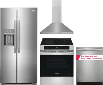 4 Piece Package Includes Refrigerator, Range, Hood And Dishwasher