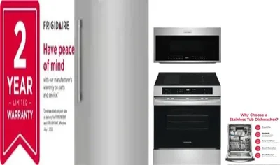 5 Piece Package Includes Refrigerator, Freezer, Range, Microwave And Dishwasher