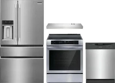 4 Piece Package Includes Refrigerator, Range, Hood And Dishwasher
